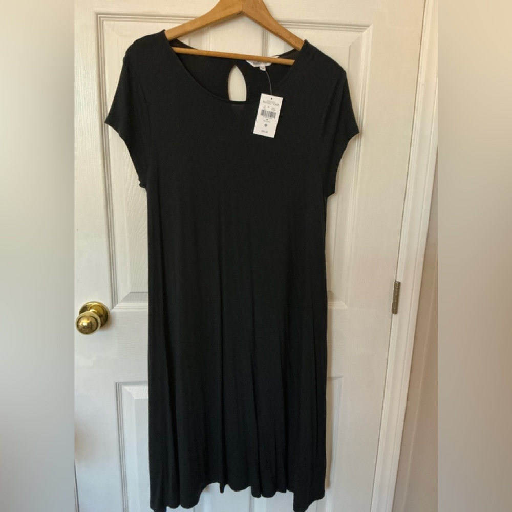 Northern Reflections Cap Sleeve Midi Dress, Black, Size m